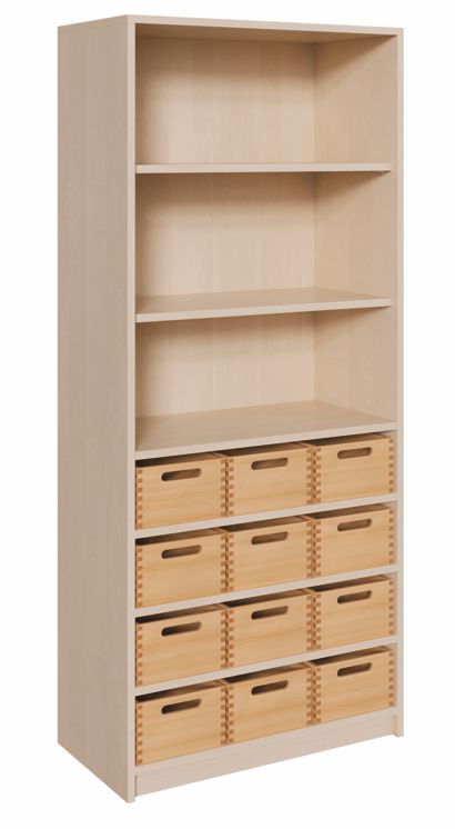 K Kombinationsschrank 180 x 78 cm, 12 mittlere Kästen ohne/mit SF/Regal